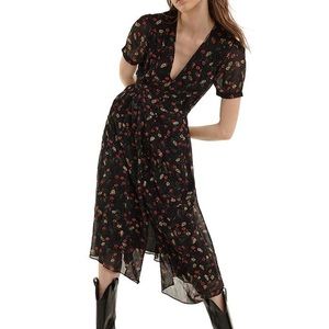 The Kooples floral button front silk dress